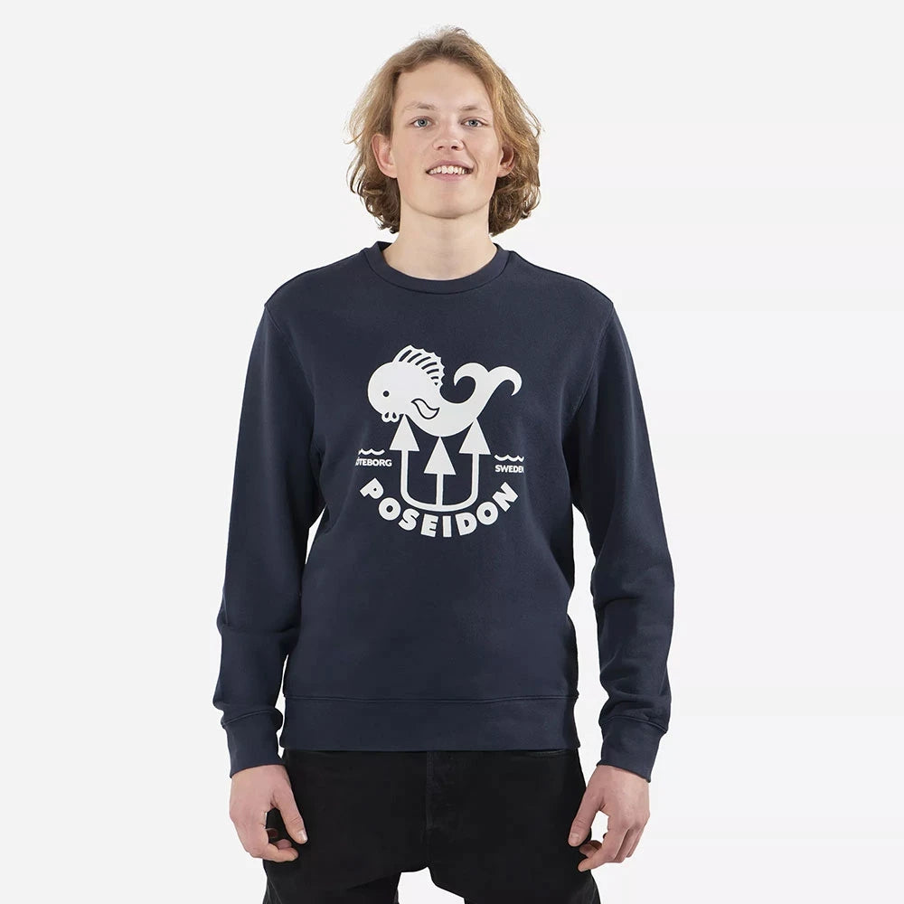 Sweatshirt Navy with White Fish Logo — view 1