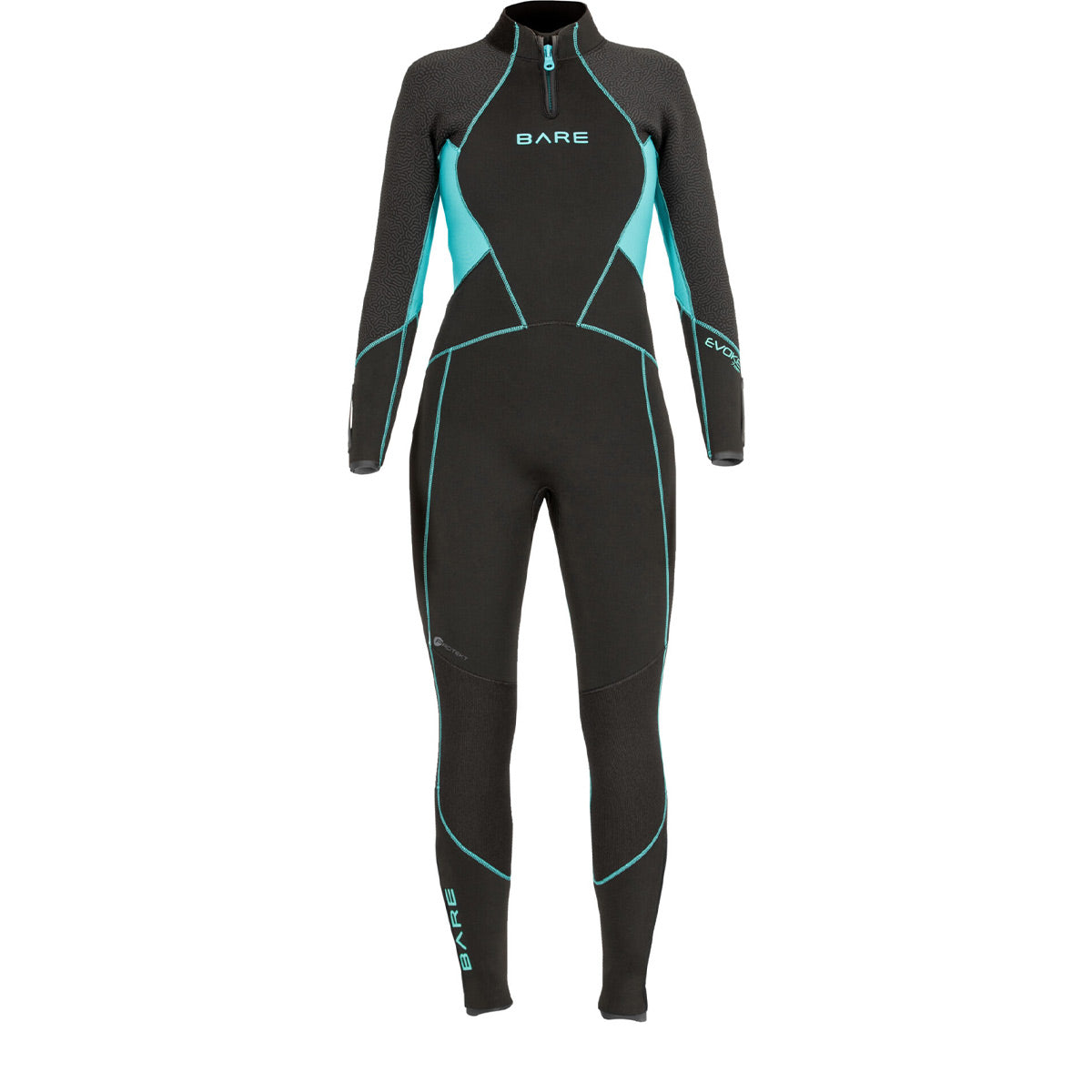 BARE 5mm Evoke women’s wetsuit — Aqua, front view