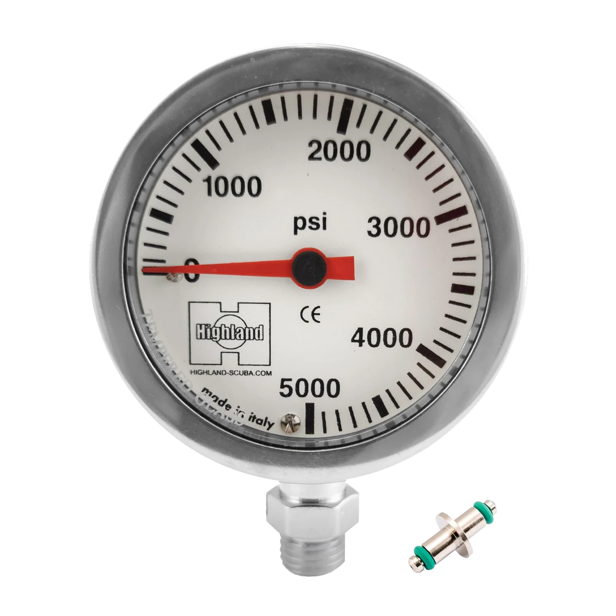 Highland Brass & Glass Pressure Gauge — 2 inch / Imperial