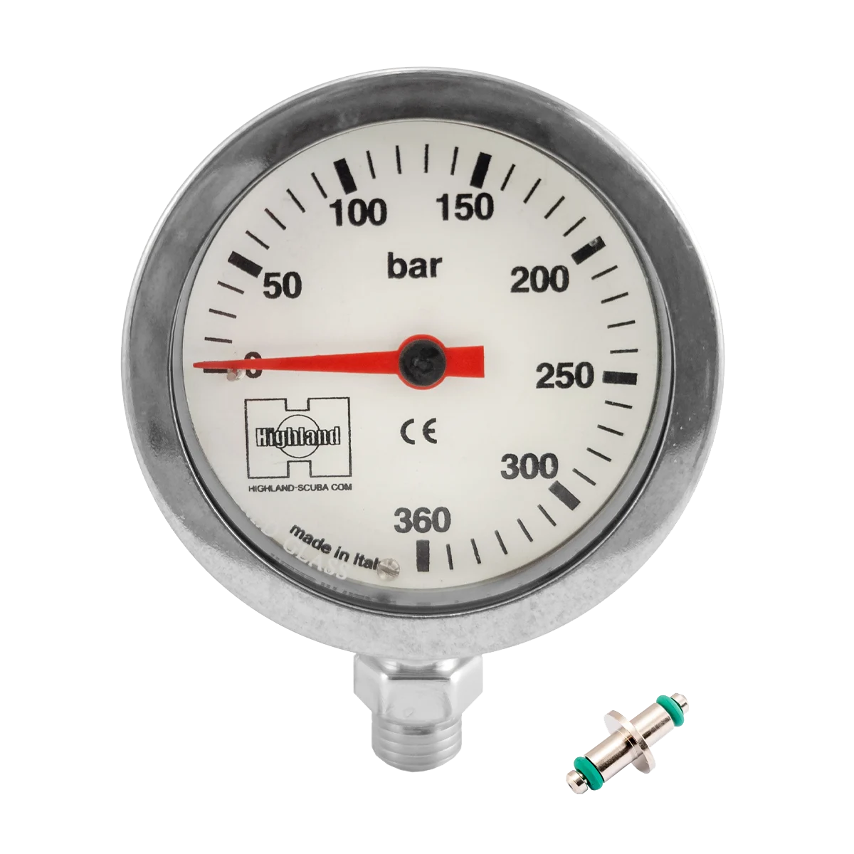 Highland Brass & Glass Pressure Gauge — 2.5 inch / Metric