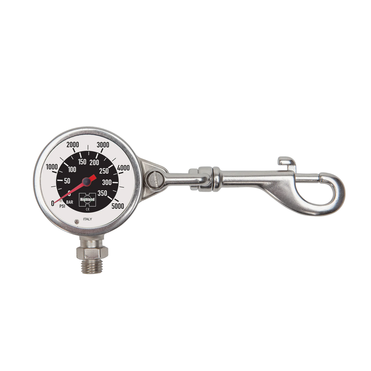 Highland Brass & Snap Pressure Gauge — Dual scale