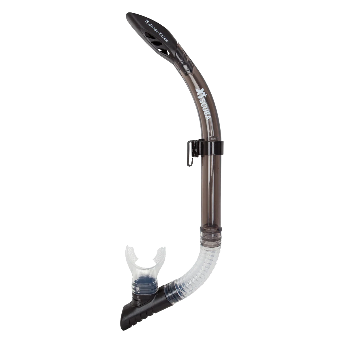 XS Scuba Bypass Elite Snorkel — Transparent black