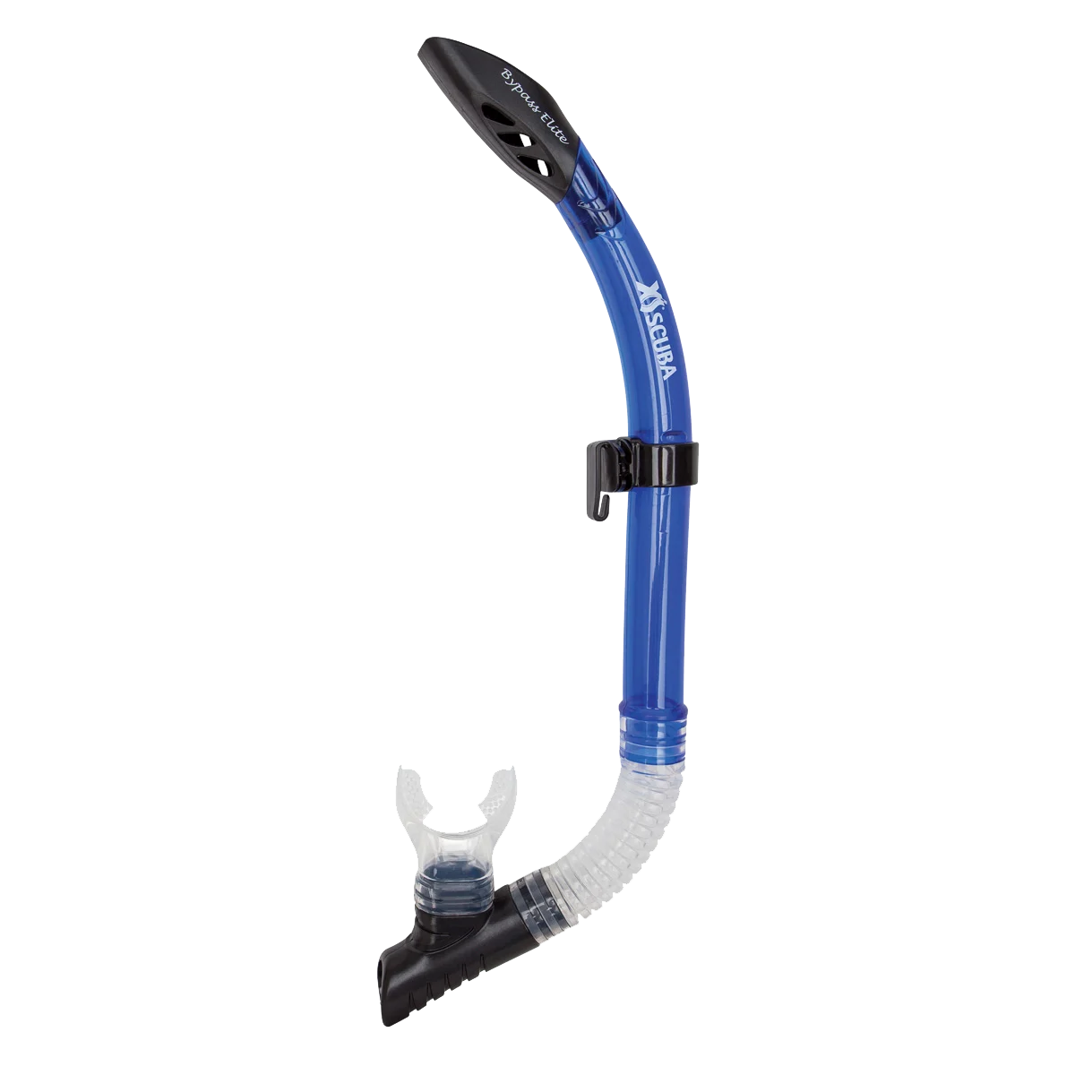 XS Scuba Bypass Elite Snorkel — Transparent blue