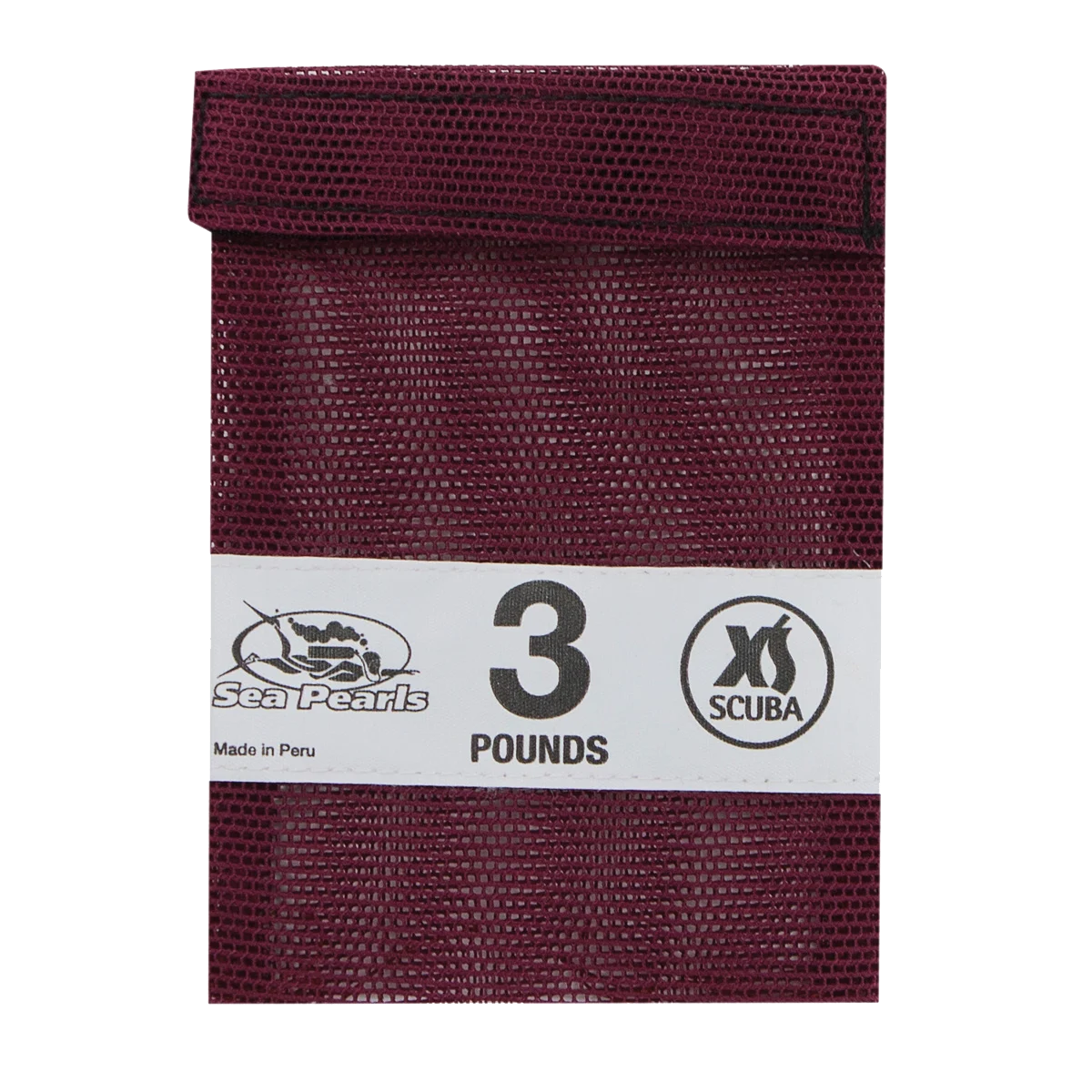 XS Scuba Fillable Shot-Weight Pouch, 3 lb / Burgundy