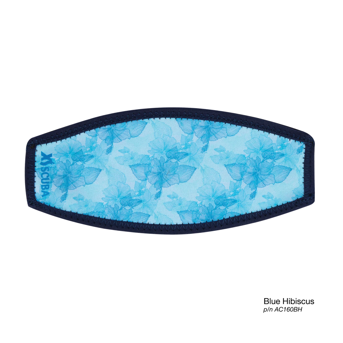 XS Scuba Neoprene Mask Strap Pad, Blue Hibiscus