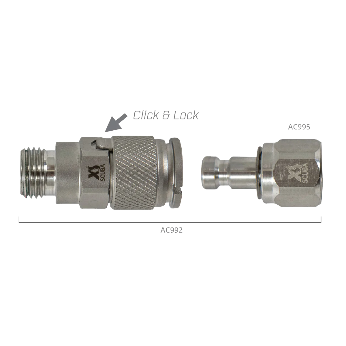 XS Scuba Stainless Second-Stage Quick Disconnect, Standard