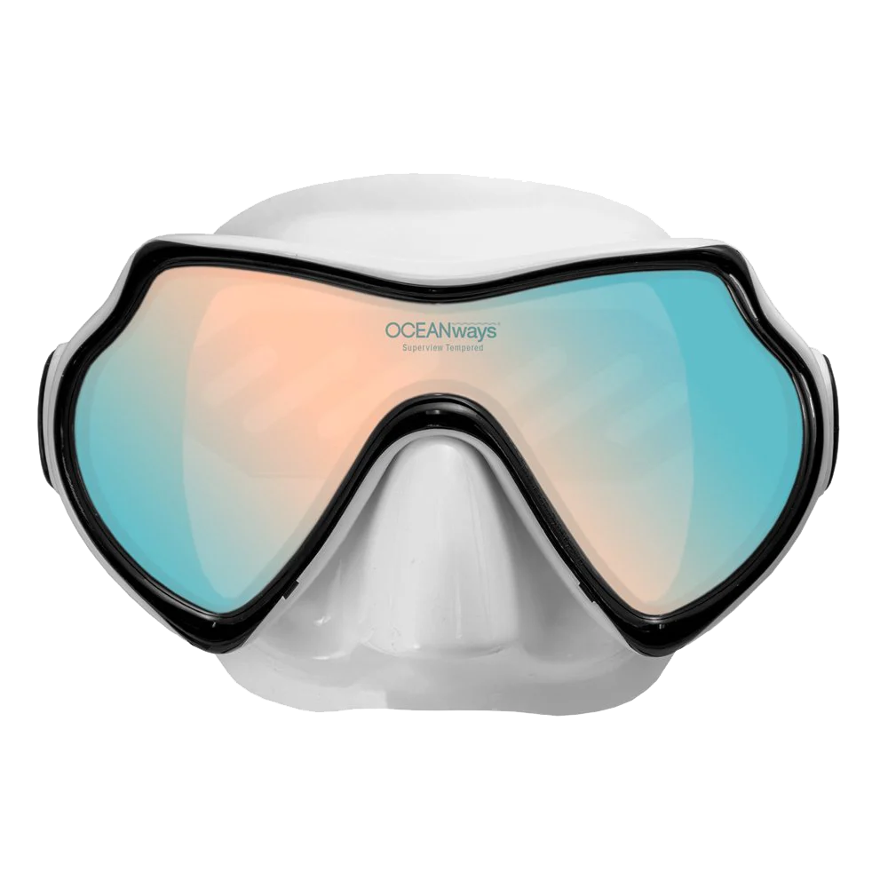 Oceanways SuperView-HD Mask, White silicone