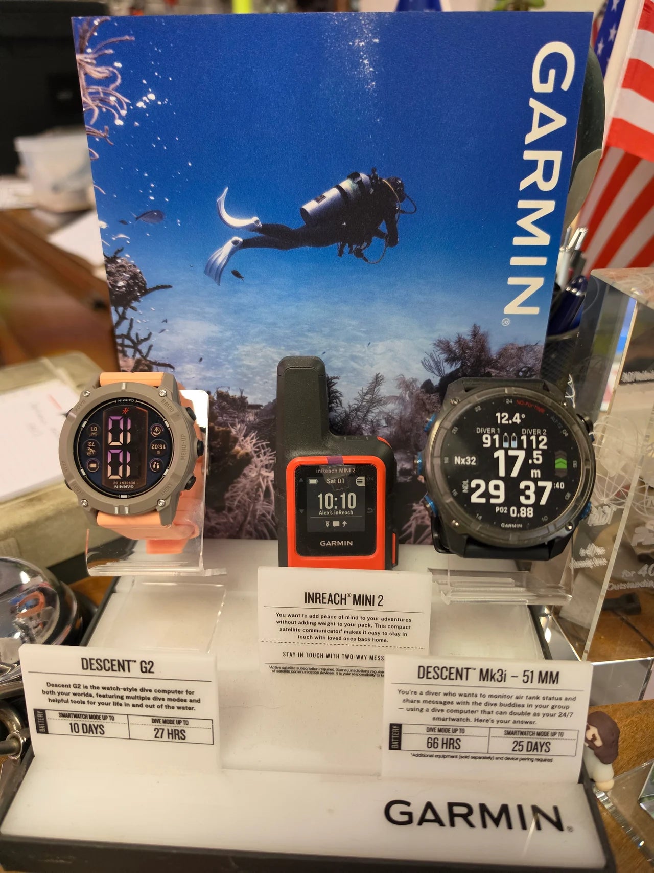 Garmin instruments in the shop display