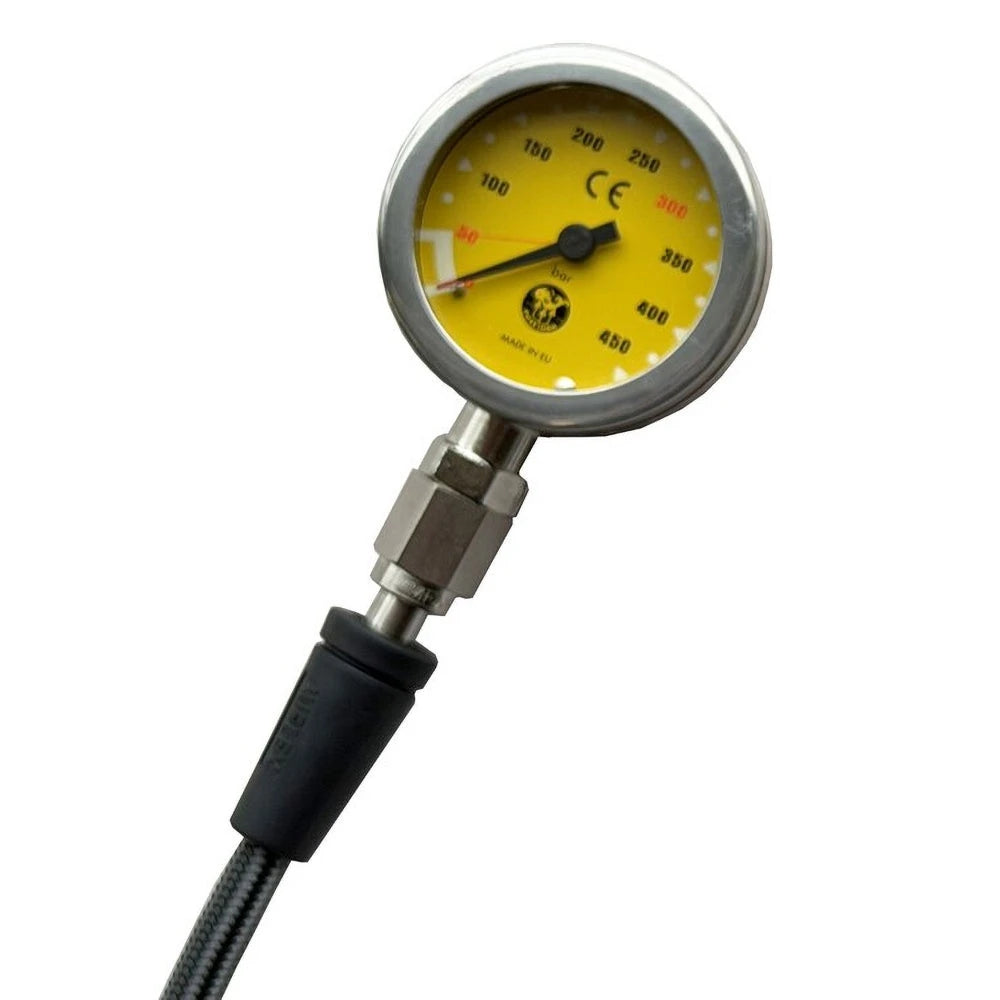 Cirrus Pressure Gauge Naked Yellow BAR 26 in | 66 cm Hose — view 1