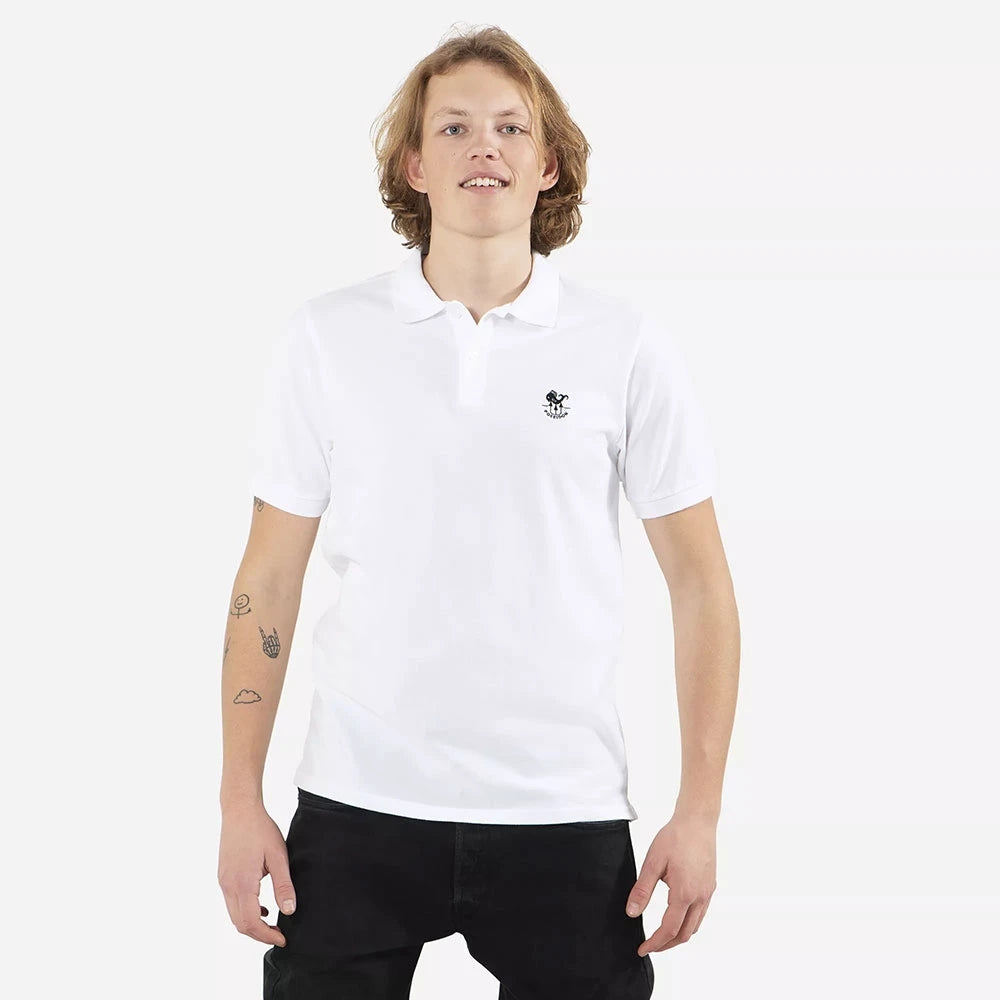 Polo Shirt Fish Logo White — view 1