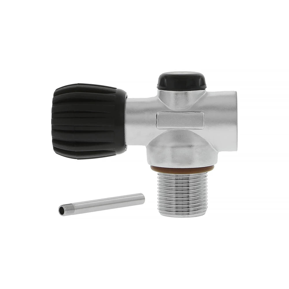 Inline US Cylinder SCUBA Valve - Black Handwheel — view 1