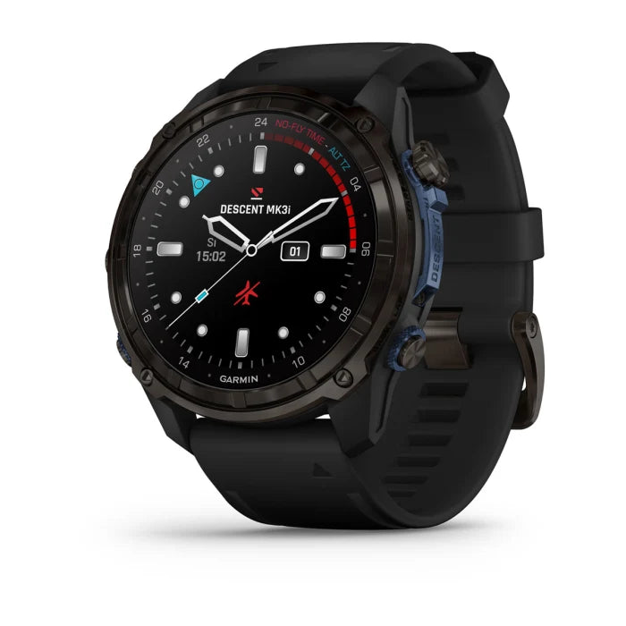Descent™ Mk3i – 51 mm, Carbon Gray DLC Titanium with Black Silicone Band — view 1
