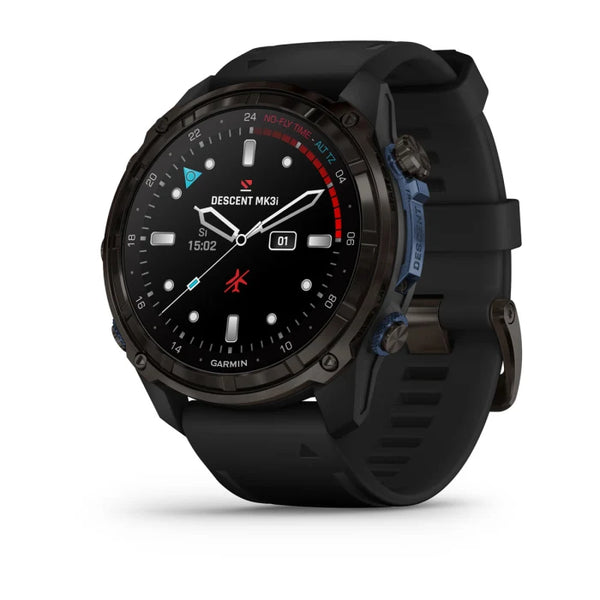 Descent™ Mk3i – 51 mm, Carbon Gray DLC Titanium with Black Silicone Band — view 1