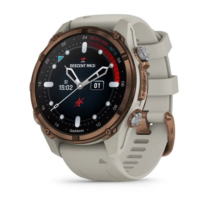 Descent™ Mk3i – 43 mm, Bronze PVD Titanium with French Gray Silicone Band — view 1