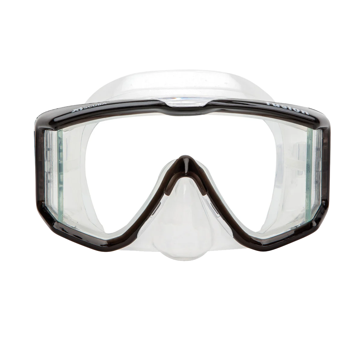 XS Scuba Fusion mask, black frame with clear skirt