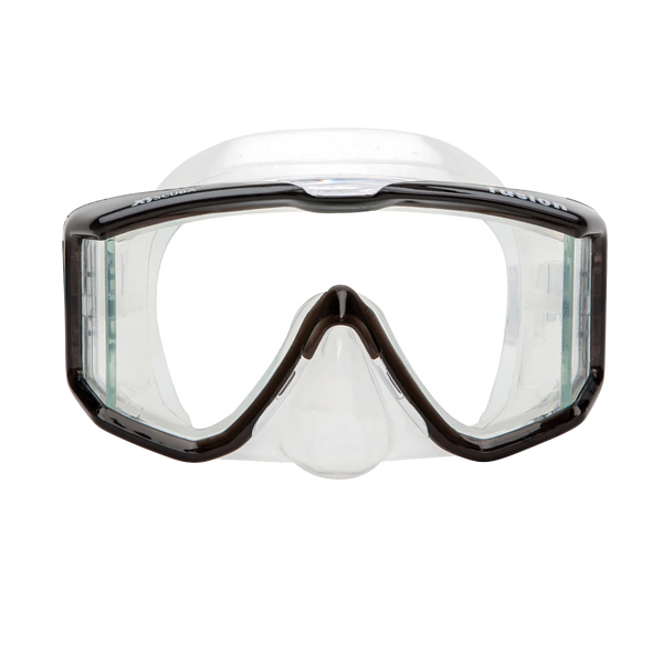 XS Scuba Fusion mask, black frame with clear skirt