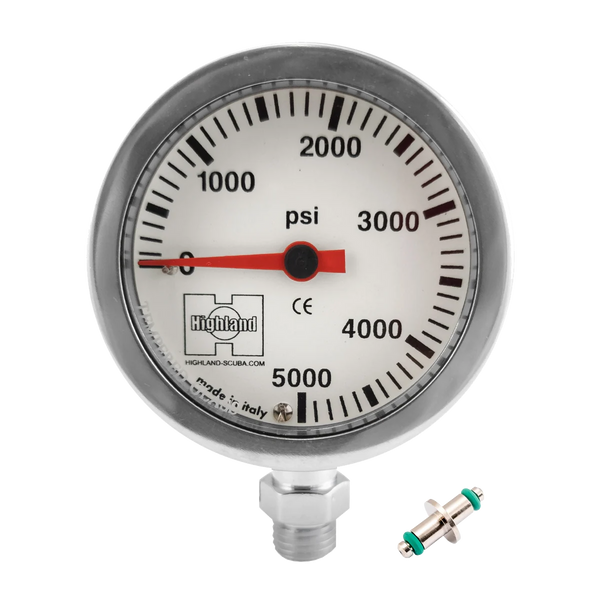 Highland Brass & Glass Pressure Gauge — 2 inch / Imperial