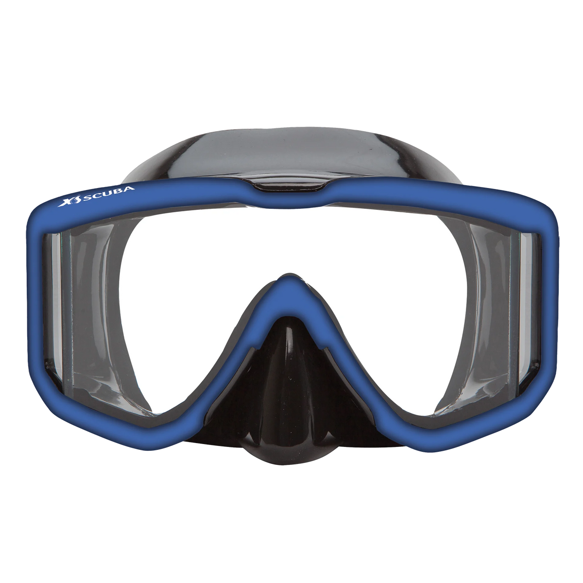 XS Scuba Fusion Lux Mask — Black silicone / Blue Ice