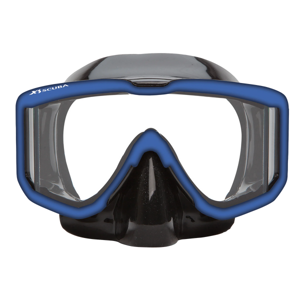 XS Scuba Fusion Purge Lux Mask — Black silicone / Blue Ice