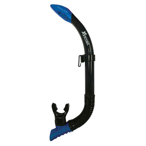 XS Scuba Bypass Elite Snorkel — Black silicone / Blue Ice