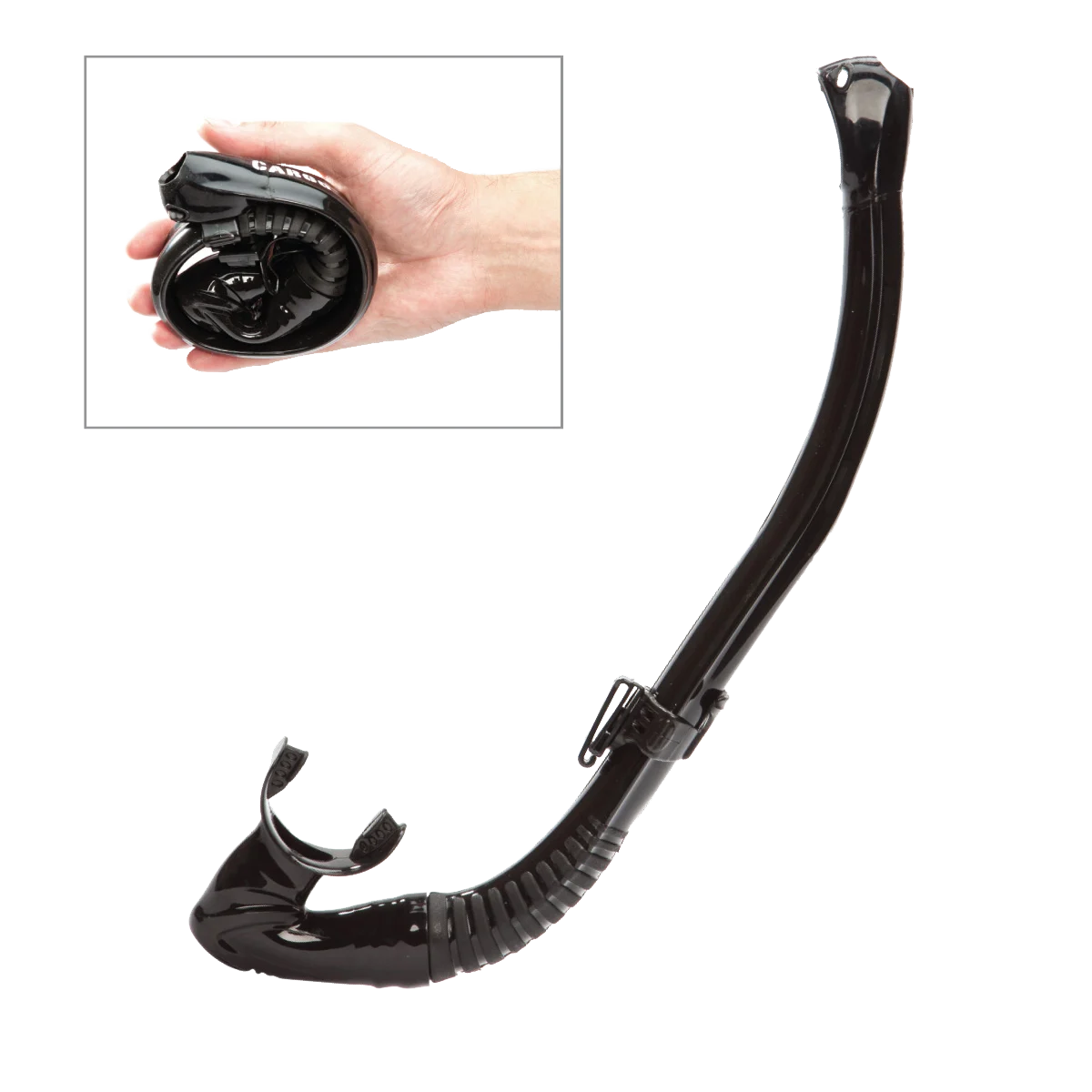 XS Scuba Cargo Snorkel — Black silicone