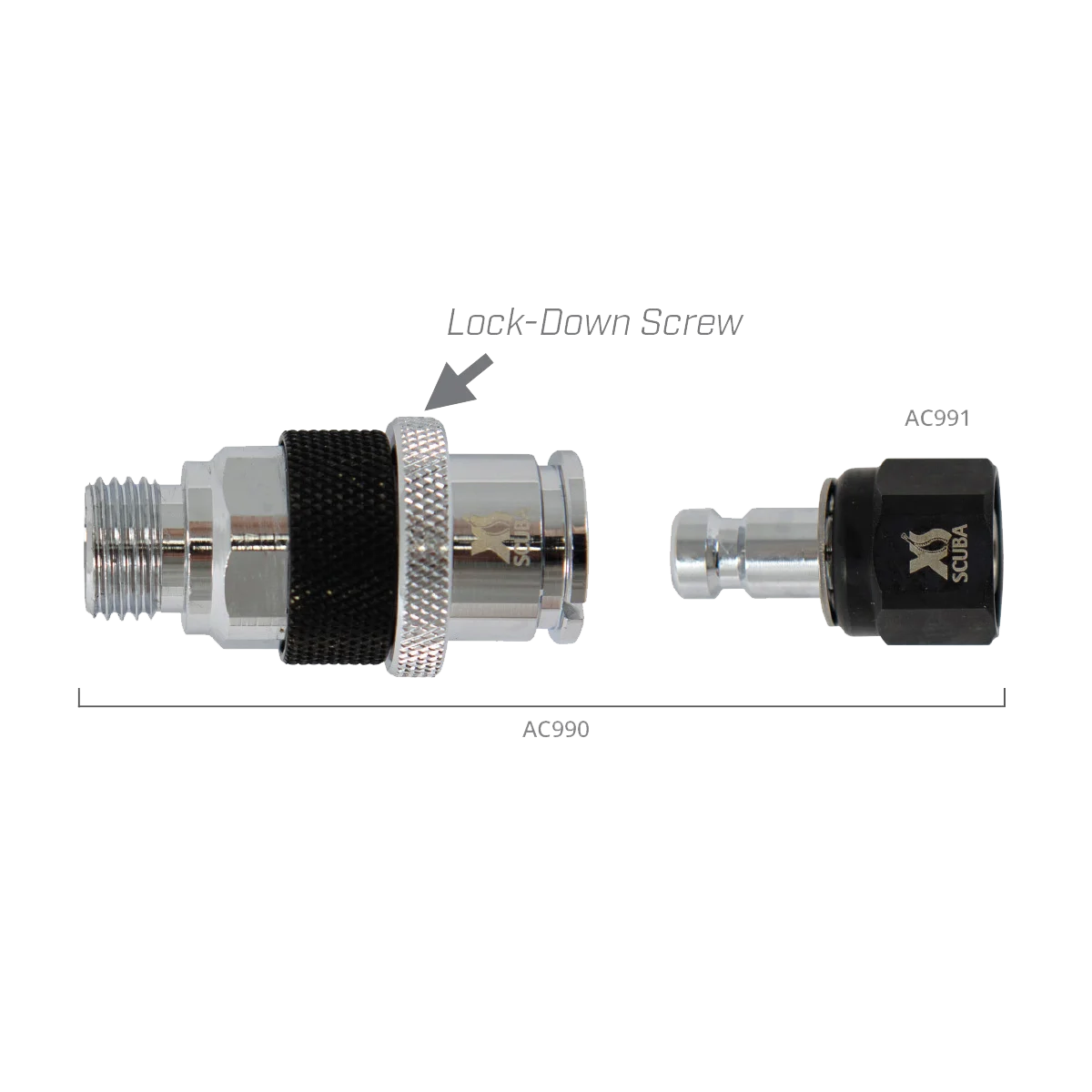 XS Scuba Brass Second-Stage Quick Disconnect, Standard