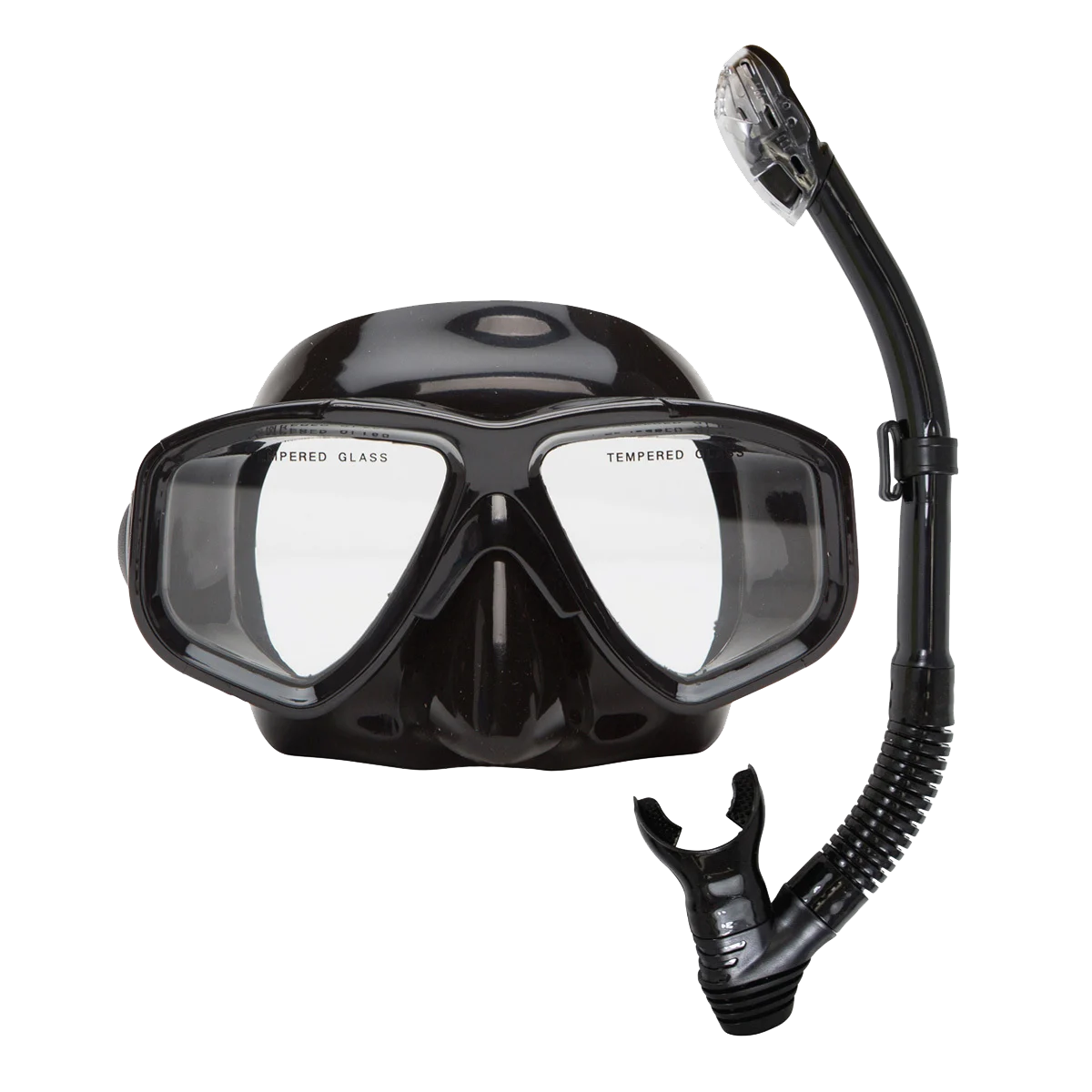 Oceanways Caribbean Mask and Snorkel Combo, Black silicone