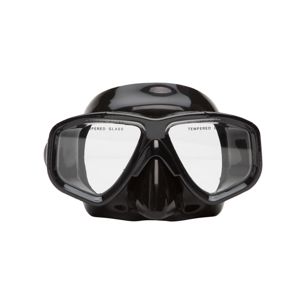 Oceanways Caribbean Mask, Black silicone / Polybag