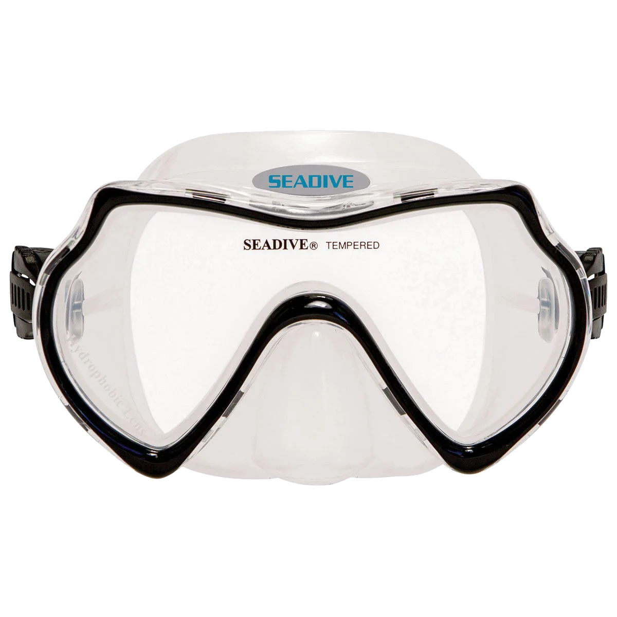 SeaDive Eagleye Hydrophobic Mask, Black frame / clear skirt