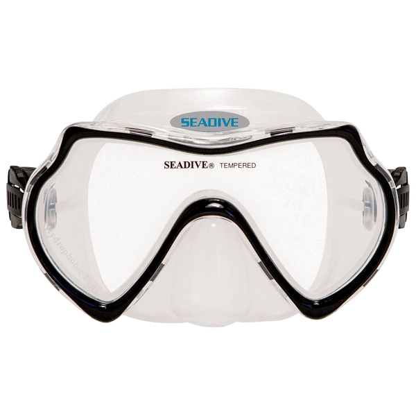SeaDive Eagleye Hydrophobic Mask, Black frame / clear skirt