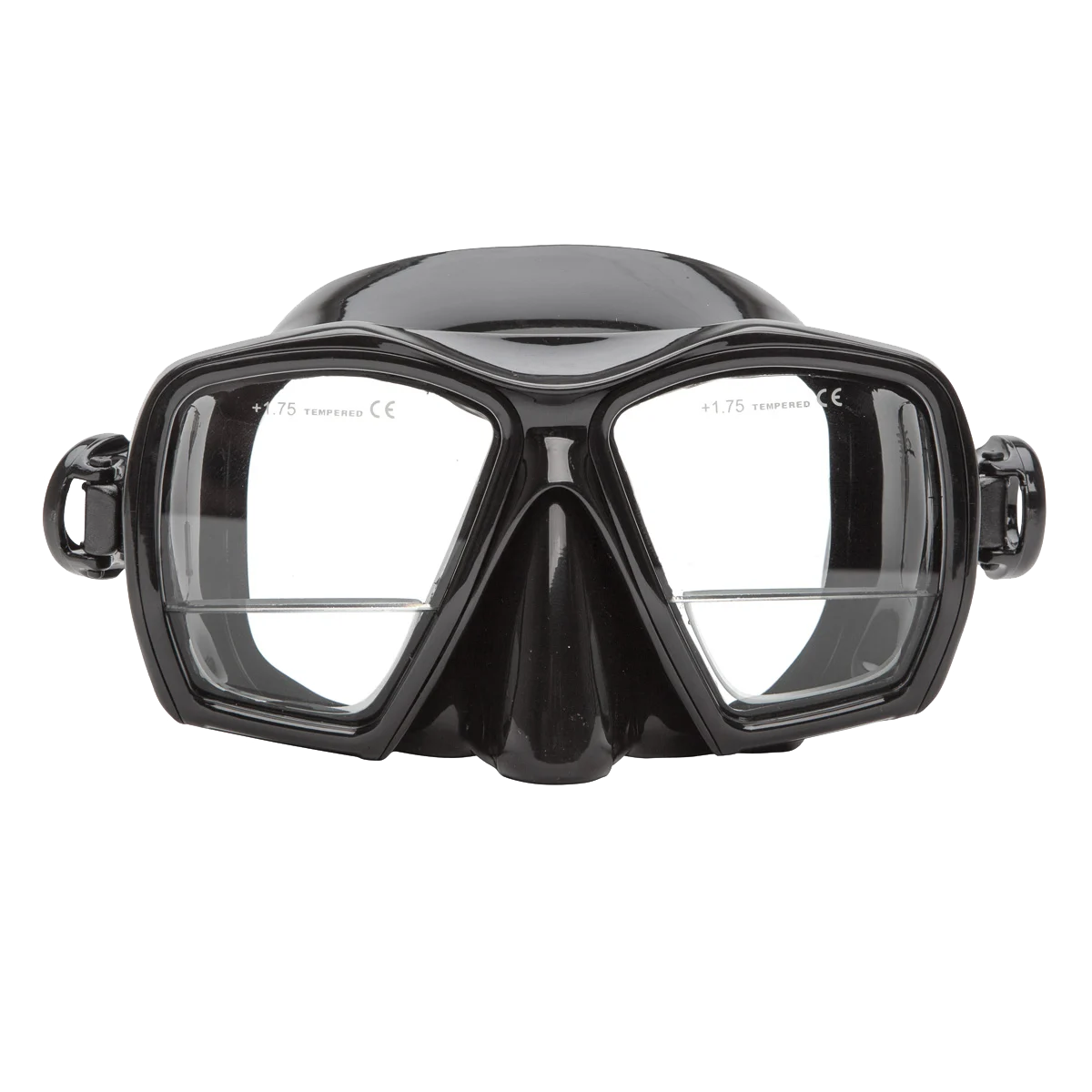 XS Scuba Gauge Reader Mask, Black silicone