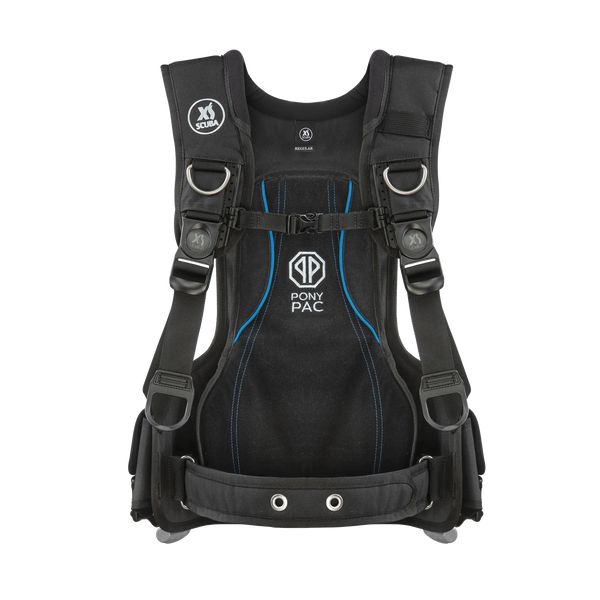 XS Scuba Pony Pac Harness — supplier family photograph