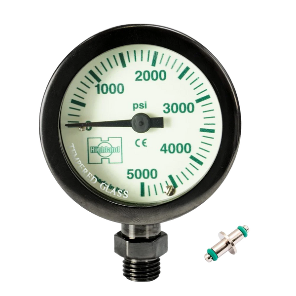 Highland PVD Brass and Glass Pressure Gauge, Standard
