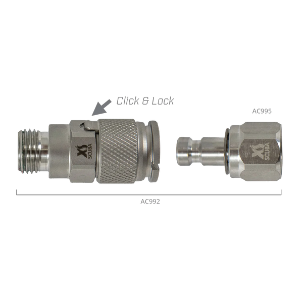 XS Scuba Stainless Second-Stage Quick Disconnect, Standard